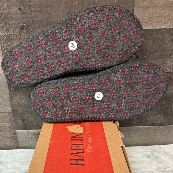 Haflinger Men's 42/9 Grey AS Classic Wool Slipper Clog Slip On Comfort LB2-7 - Picture 4 of 5